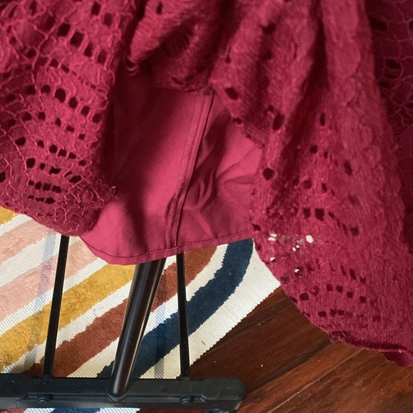 NWT J Crew Wine Lace 3/4 Sleeve Shift Dress - Picture 5 of 6